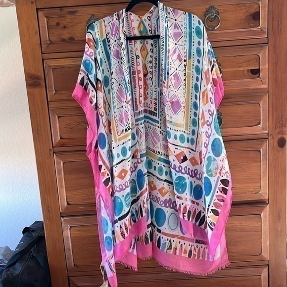 Styline Women’s Pink And Black Kimono One Size NWT